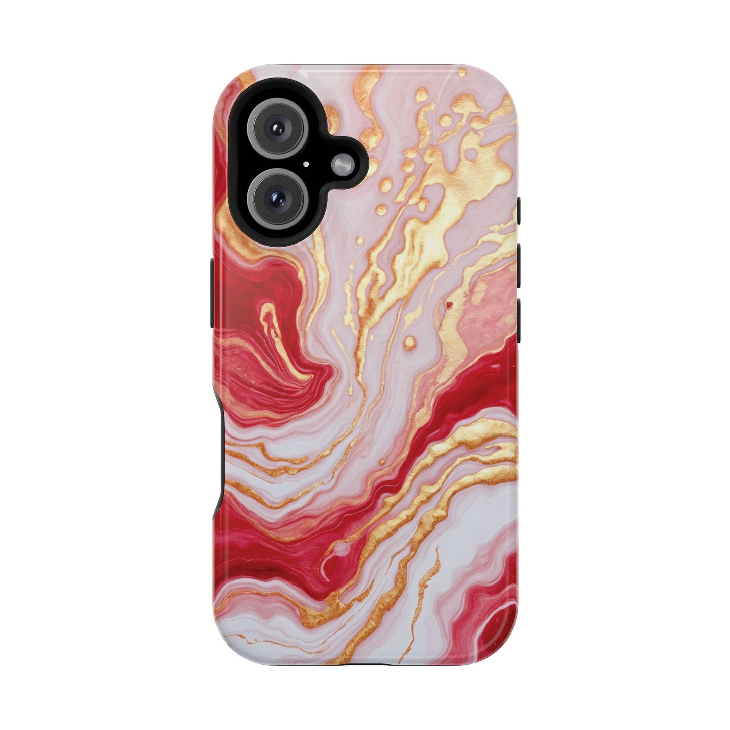 Dutch-Pour Painting: Crimson, Gold, and White (Phone Case)