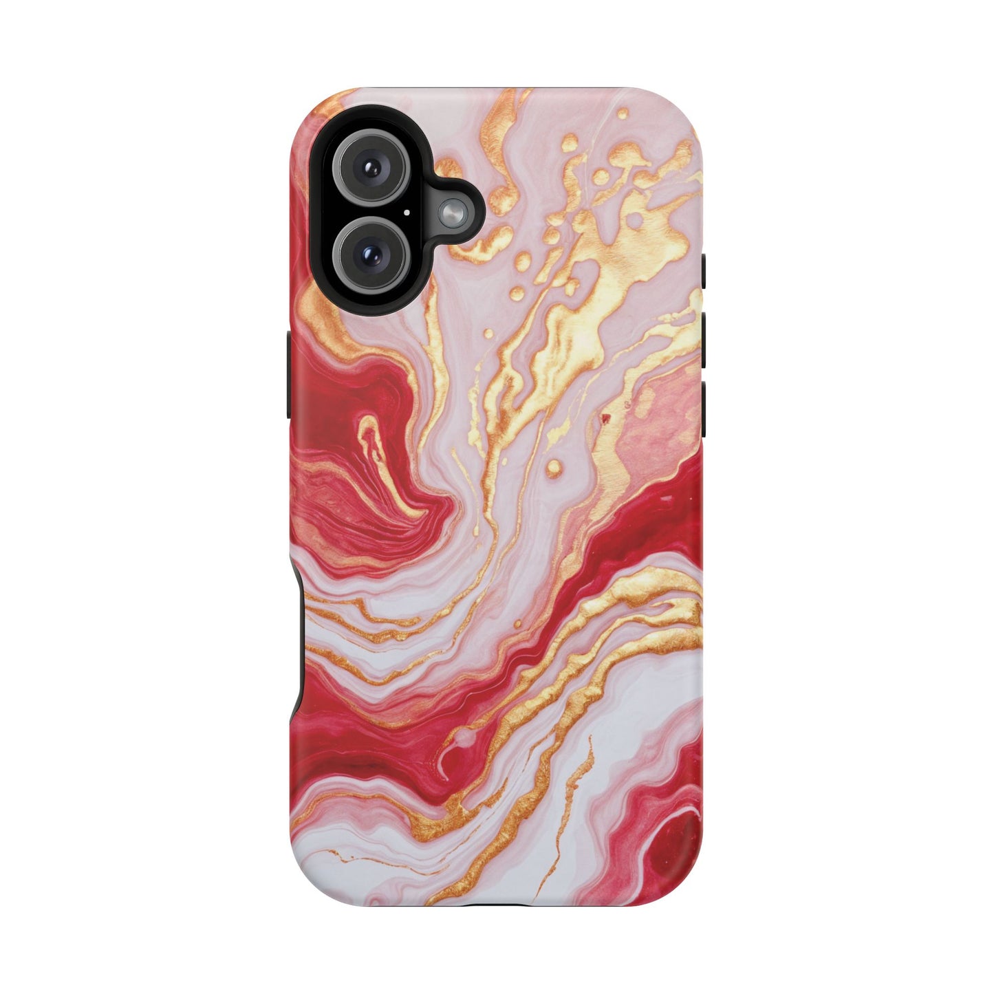 Dutch-Pour Painting: Crimson, Gold, and White (Phone Case)