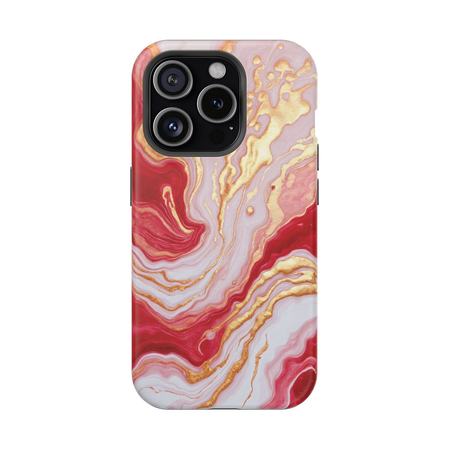 Dutch-Pour Painting: Crimson, Gold, and White (Phone Case)