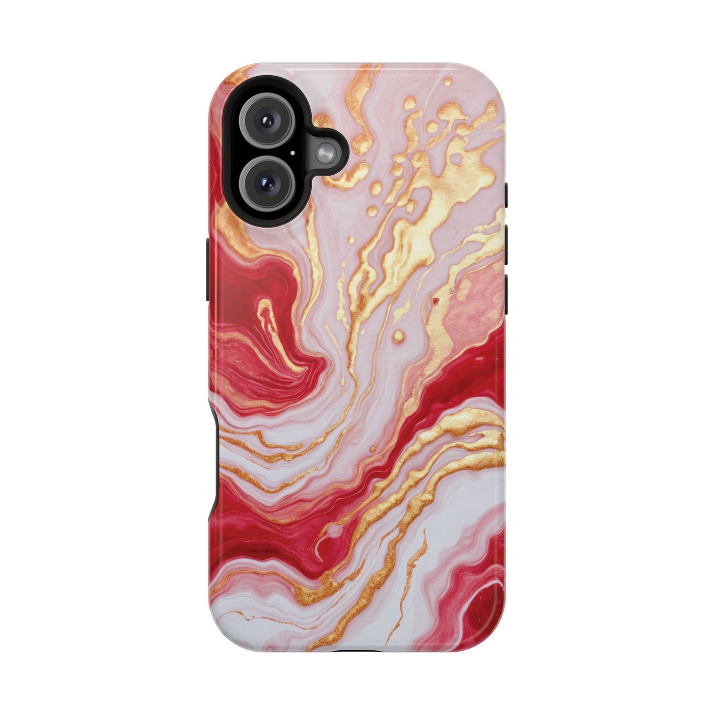 Dutch-Pour Painting: Crimson, Gold, and White (Phone Case)