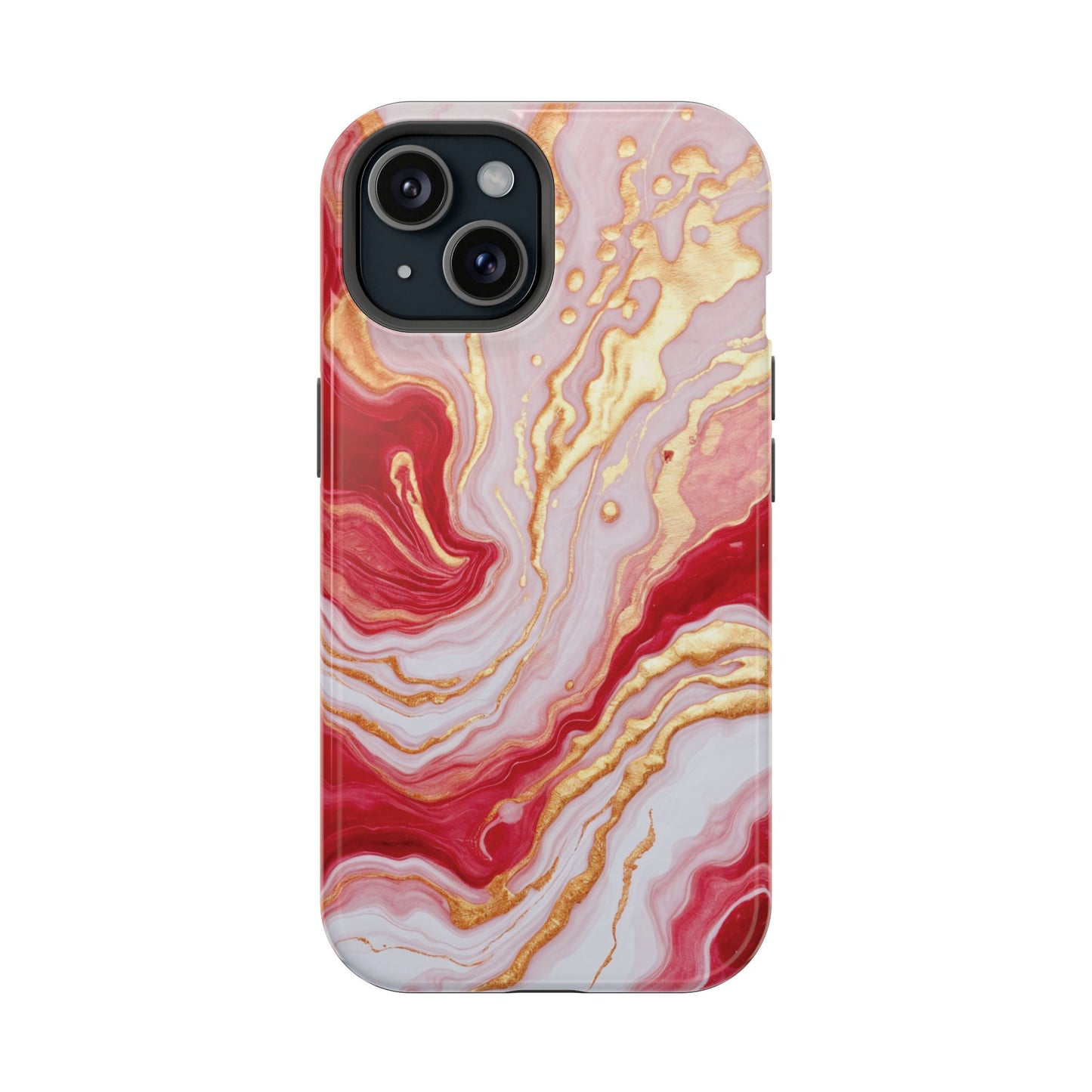 Dutch-Pour Painting: Crimson, Gold, and White (Phone Case)