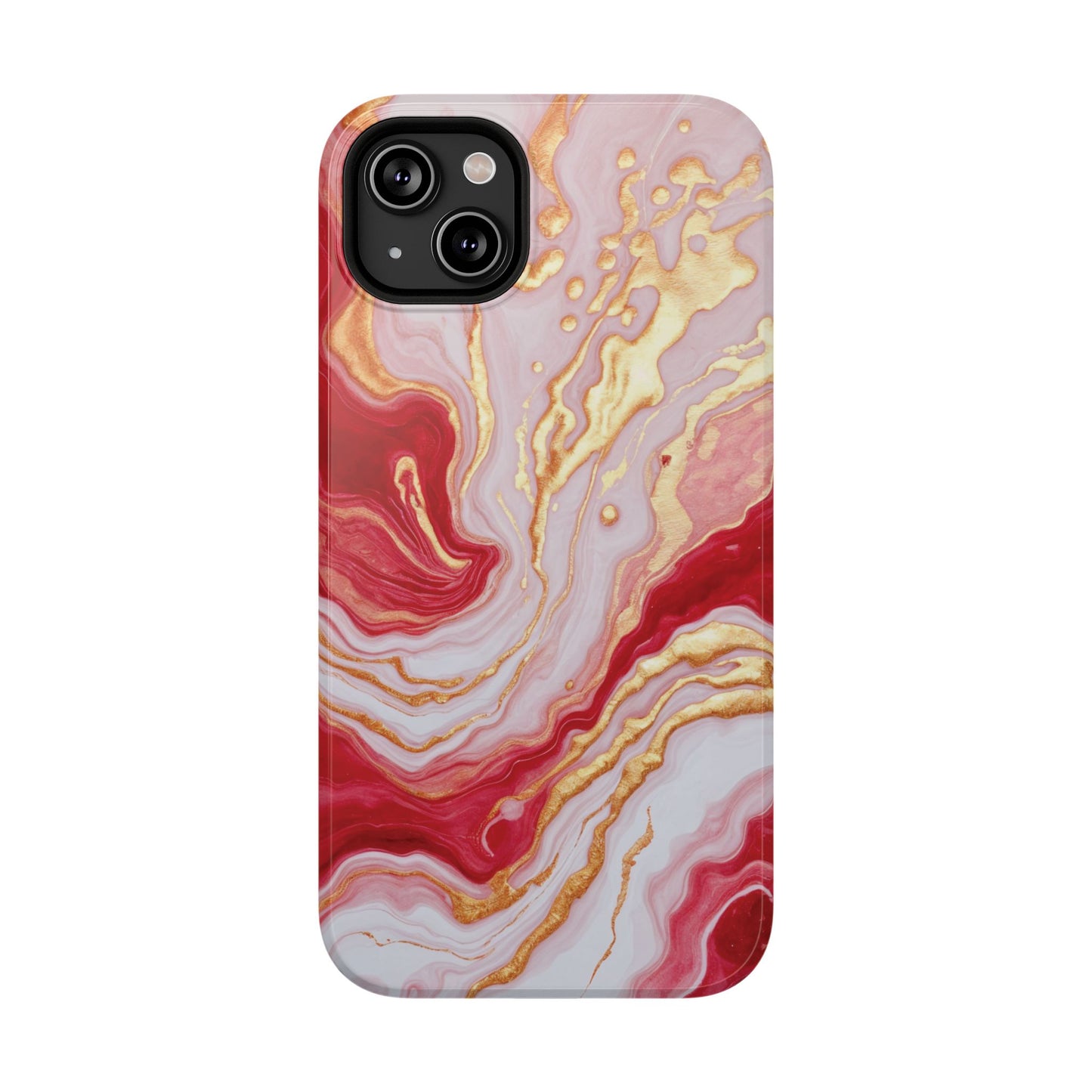 Dutch-Pour Painting: Crimson, Gold, and White (Phone Case)