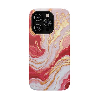 Dutch-Pour Painting: Crimson, Gold, and White (Phone Case)